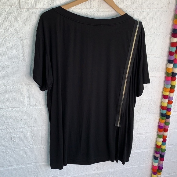 Diane von Furstenberg DVF Zipper Tee Shirt Stretch Blouse sz S - Picture 9 of 9